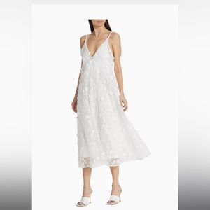 NWT Curandera Floral Appliqué Midi-Dress